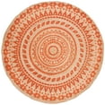 thumbnail image 2 of SAFAVIEH Natural Fiber Zoolander Geometric Jute Area Rug, Orange/Natural, 8' x 8' Round, 2 of 5