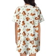 thumbnail image 3 of Kdxio Squirrel Playing Print Pajamas Sets for Women Short-Sleeved Pjs with Lounge Shorts Two Piece Sleepwear S-4XL, 3 of 9