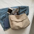 thumbnail image 3 of Bolso Hombro para Hombres Y Mujeres Mensajero Sólido Nailon Viajes (caqui), 3 of 9