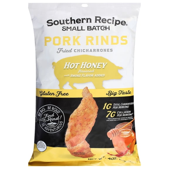 Southern Recipe - Small Batch Pork Rinds Hot Honey - 4 Oz, Case of 6