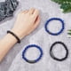 thumbnail image 3 of Pulsera de 4 cuentas de piedra, ónix negro mate, lapislázuli natural, elástica, ojo de tigre, 3 of 7