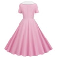 thumbnail image 4 of Brglopf 1960s Dresses for Women Lapel Double Breasted Dress 50sVintage Polka Dot Rockabilly Dresses Retro Tea Party Dress Pink XL, 4 of 7