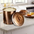 thumbnail image 3 of NuSteel Etched Antique Copper 1 QT Stainless Steel Canister, Beautiful Food Storage Container for Kitchen Counter, Tea, Sugar, Coffee, Caddy, Flour Canister with Rubber seal lid,TG-1392AC-1, 3 of 4