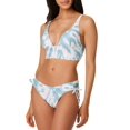 thumbnail image 3 of Bar III ABALONE BLUE Spiraling Long-Line Bikini Swim Top, US Medium, 3 of 4