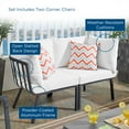 thumbnail image 2 of Lounge Loveseat Sofa, Aluminum, Metal, Steel, Grey Gray White, Modern Contemporary Urban Design, Outdoor Patio Balcony Cafe Bistro Garden Furniture Hotel Hospitality, 2 of 10