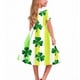 thumbnail image 4 of Vestido de manga corta con cuello en V, estampado del Día de San Patricio, para niñas, de manga corta, elástico, corte A, estilo patinador con volantes, para recital escolar, de manga corta, con cuell, 4 of 5