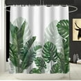 thumbnail image 2 of Green Shower Curtain for Bathroom Tropical Leaves Plant Bath Decor 72 x 72 Inch with 12 Hooks, 2 of 7