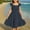 Navy, variant on BRGZLK Summer Dresses for Girls Trendy Solid Square Neck Double Layer Ruffle Sleeve Smocked Flowy Mini Dress Blue 13-14 Years