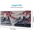 thumbnail image 3 of Japanese Sakura Watercolor Painting Extended Mouse Pad 31.5x11.8 Inch XL Cherry Blossom Flower Non-Slip Rubber Base Large Mousepad Stitched Edges Keyboard Mouse Mat Desk Pad for Office Home Game, 3 of 7