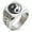 Silver, variant on Stainless Steel Peacock Feather Yin Yang Geometric Pattern Biker Style Polished Ring