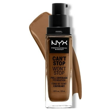 NYX Professional Makeup Can't Stop Won't Stop 24hr Full Coverage Liquid Foundation, Matte Finish, Waterproof, Sienna