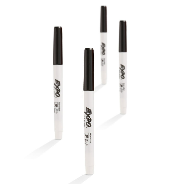 EXPO® Low-Odor Ultra-Fine Tip Dry-Erase Markers, Black, Pack Of 36