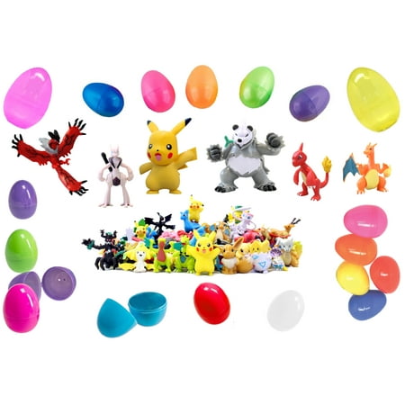 12 Pokemon Toy Filled Easter Eggs - High-Quality Toy Figurines Inside - One Per Egg - Prefilled to Save You Time - Find Pikachu and Friends - Assorted Colors and Characters - Perfect Party Favor