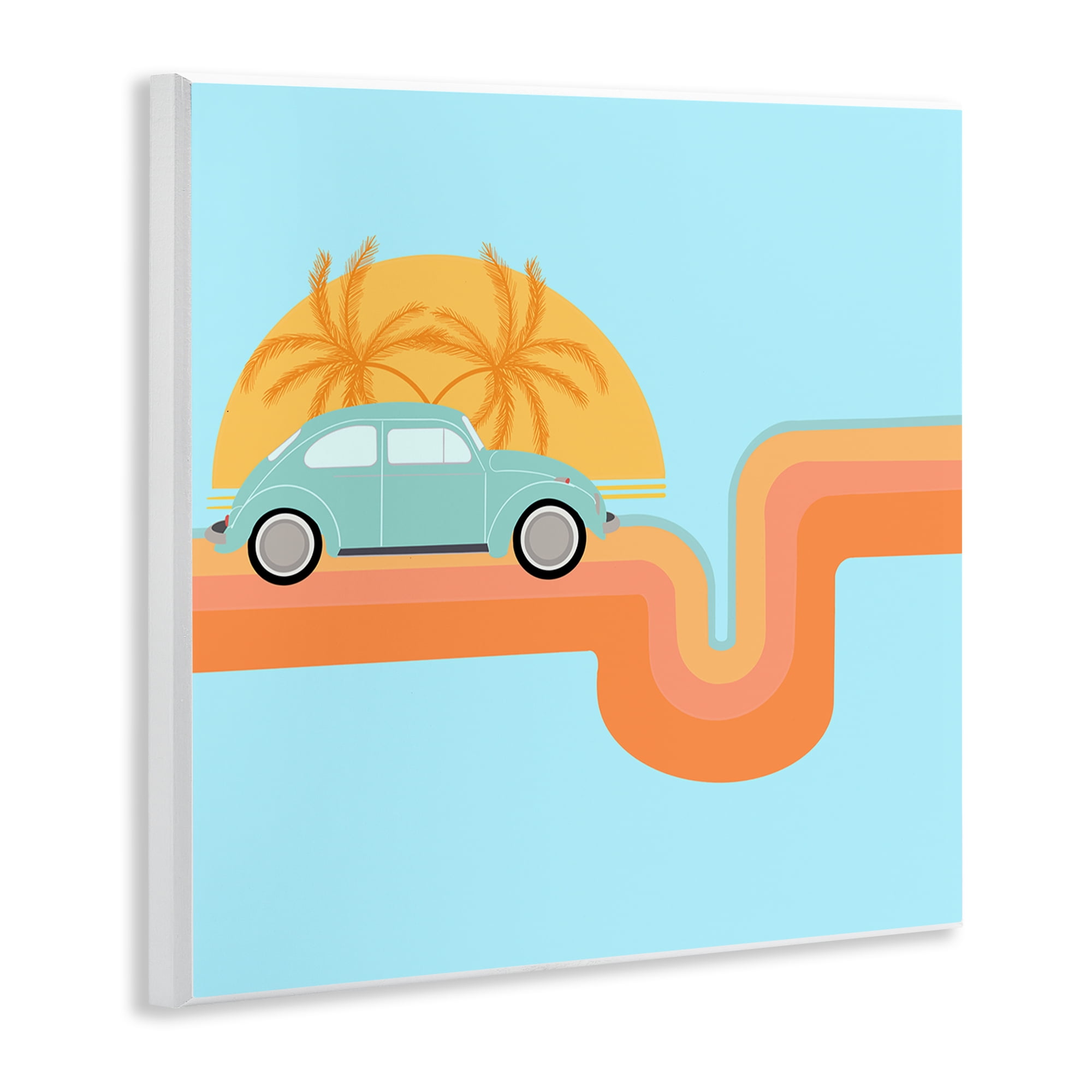 Stupell Industries Retro Tropical Cruisin' Transportation Painting Unframed Art Print Wall Art, 12 x 12