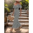 thumbnail image 6 of Women Striped Pleated Jumpsuits Dressy Summer Suspender Wide Leg Pants Rompers Overalls Black XL, 6 of 7