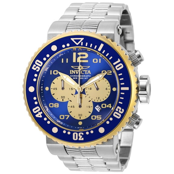 Invicta Men's 29760 Pro Diver Quartz Chronograph Blue, Gold Dial Watch
