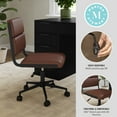 thumbnail image 3 of Martha Stewart Upholstered Office Chair in Saddle Brown/Oil Rubbed Bronze, 3 of 12