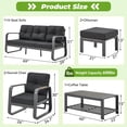 thumbnail image 2 of Suvivityse 6-Pcs Aluminum Patio Furniture Set with coffee table Outdoor Conversation Sofa Set include adjustable 3-seater Sofa, 2 Hydraulic Chair , 2 Ottoman for Balcony, Garden, Poolsid（Grey）, 2 of 7