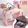 thumbnail image 3 of 6 Pack Toiletry Bag Makeup Bag Cosmetic Bag, Clear Travel Toiletry Bag wih Zippers, Quart Size Travel Makeup Cosmetic Bag for Women Men, Carry on Airport Airline Compliant Bag, 6 Colors, 3 of 4