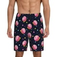thumbnail image 1 of Fotbe Cartoon Donut Planets Pantalones Cortos de Pijama para Hombre, Ropa de Dormir, Pantalones de Pijama Cortos para Hombre-4X-Large, 1 of 6