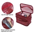 thumbnail image 4 of 1 Pcs Travel Makeup Bag Makeup Brush Holder Makeup Organizer Bag Waterproof Polyester Red, 4 of 7