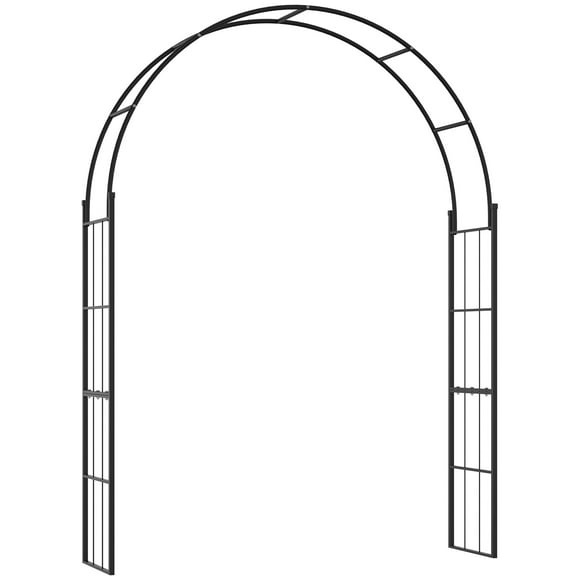 Outsunny 7FT Garden Arch Trellis, Outdoor Wedding Arbor for Roses, Vines