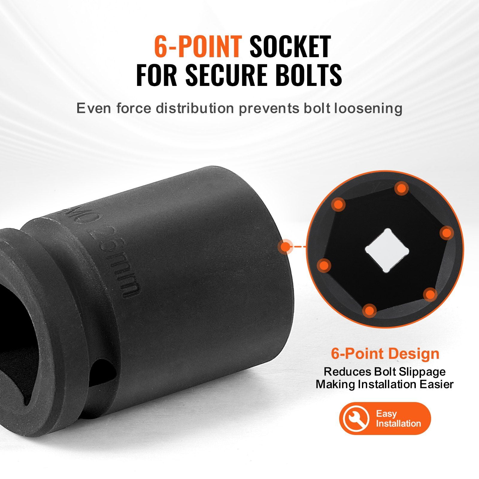 Axle Nut Socket Set 3/4" Drive 6-Point - 8pc Metric Impact Sockets - CR-MO Steel Auto Repair Tool Set w/ Storage Case
