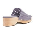thumbnail image 4 of XYD Women Clog Platform Heels Mules Open Toe Woven Sandals Backless Summer Retro Outing Weekend Shoes Size 9 Light Purple, 4 of 4