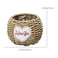 thumbnail image 3 of wtgtog Flower Arrangement Basket, Beige Flax Woven Decor, 4.72x4.72x4.33 Inch Handmade Sturdy, Ideal for Mother's Day Valentine's Day Wedding Home Kitchen Decor, Gift Basket, 3 of 7