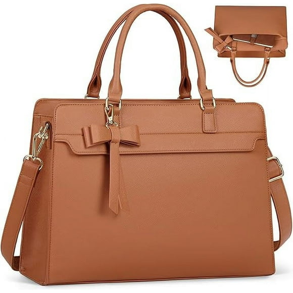 Bolsas de Mujer NUBILY Bolsa para Laptop 15.6 Cuero Impermeable Negro