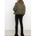 thumbnail image 6 of Women's Winter Stand Collar Zip Puffer Jacket Baggy Short Padded Down Warm Coats, 6 of 7