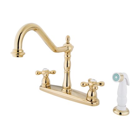 Elements of Design New Orleans Double Handle Kitchen Faucet with Side Spray
