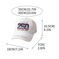 thumbnail image 3 of America 250 Years of Freedom Baseball Cap, USA 250th Anniversary Hat Commemorative Cap with Patriotic Print, 250 Anniversary USA Hat for Men Women, White, 3 of 7