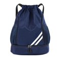 thumbnail image 1 of Fashion Sports Backpacks - Waterproof Gym Bag with Drawstring, Outer Pocket, for Basketball and Football, Dark Blue, 1 of 5