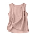 thumbnail image 4 of Cotton Linen Tank Tops for Women Lightweight Crew Neck Sleeveless Summer Shirts Gauze Loose Causal Athlete Camisole 2026 Pink S, 4 of 5