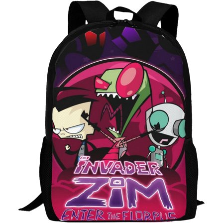 Backpacks Invader Anime Zim Adjustable Laptop Backpack Double Shoulder Bag for Women Men Climbing Shopping Work