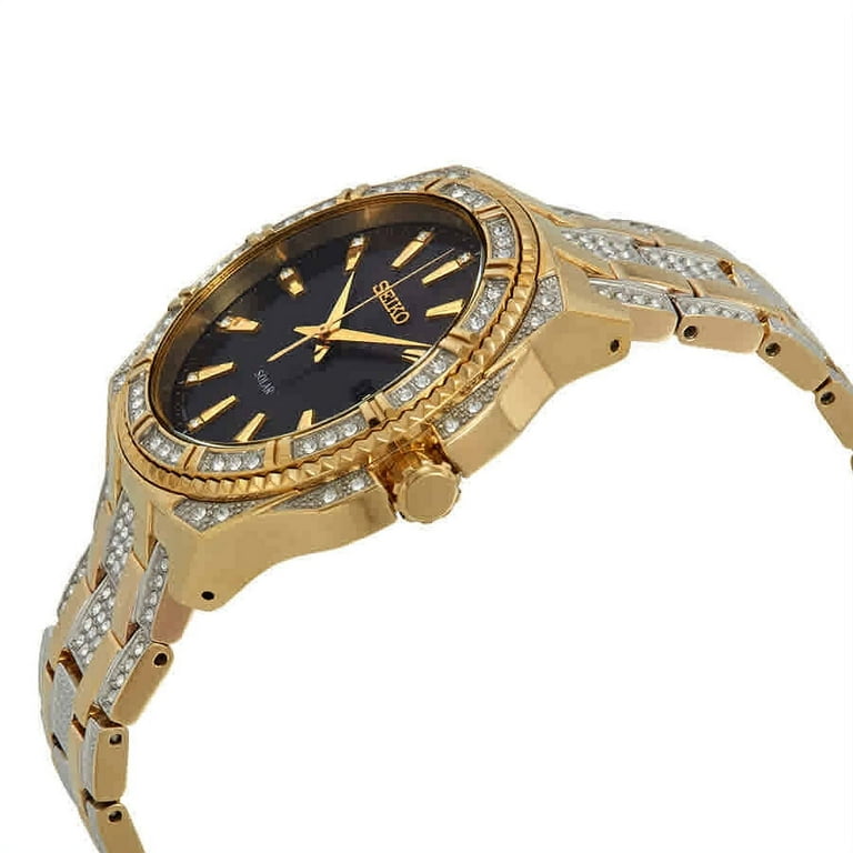Seiko Men's Gold-Tone Stainless Steel Solar Watch with Seiko Men's Gold-Tone Stainless Steel Solar Watch with