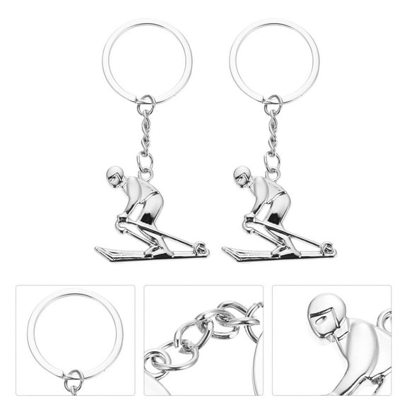 Sparsain 2pcs Ski Race Pendant Keychain Keyring Backpack Hanging Charms