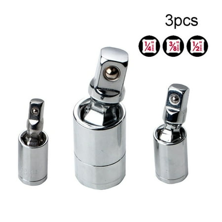

BCLONG 3Pc Universal Joint 360 Deg Angle Extension Bar Socket Adapter 1/4 3/8 1/2\\\