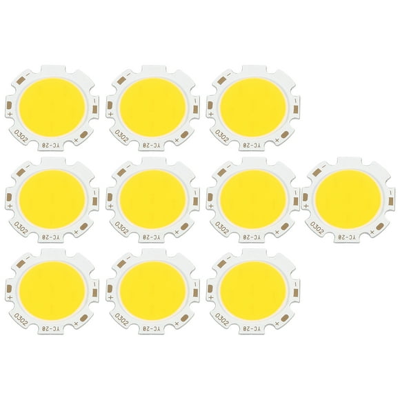 Ampoule à puce LED, 10pcs ronde COB 3W Ampoule à puce LED haute puissance, lumière blanc chaud/blanc naturel/blanc.(Lumière chaude 3000K)