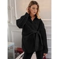 thumbnail image 4 of Women'S Long Sleeve Button Down Shirts Tie Waist Casual Loose Blouses Tops, 4 of 7