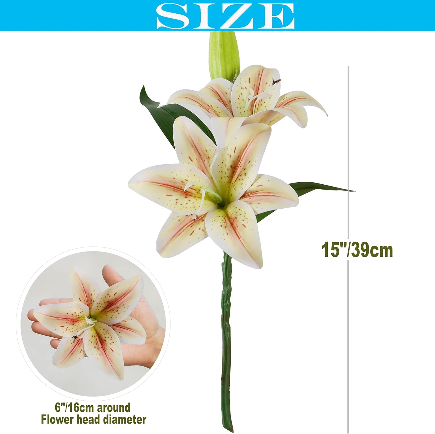 6pcs Tiger Lily Artificial Flowers, 15 Inch Faux Lilies Flower with 2 Blooms and 1 Bud, Latex Real Touch Easter Lily Flowers for Home Décor Centerpiece Wedding Bouquet,Deep Purple