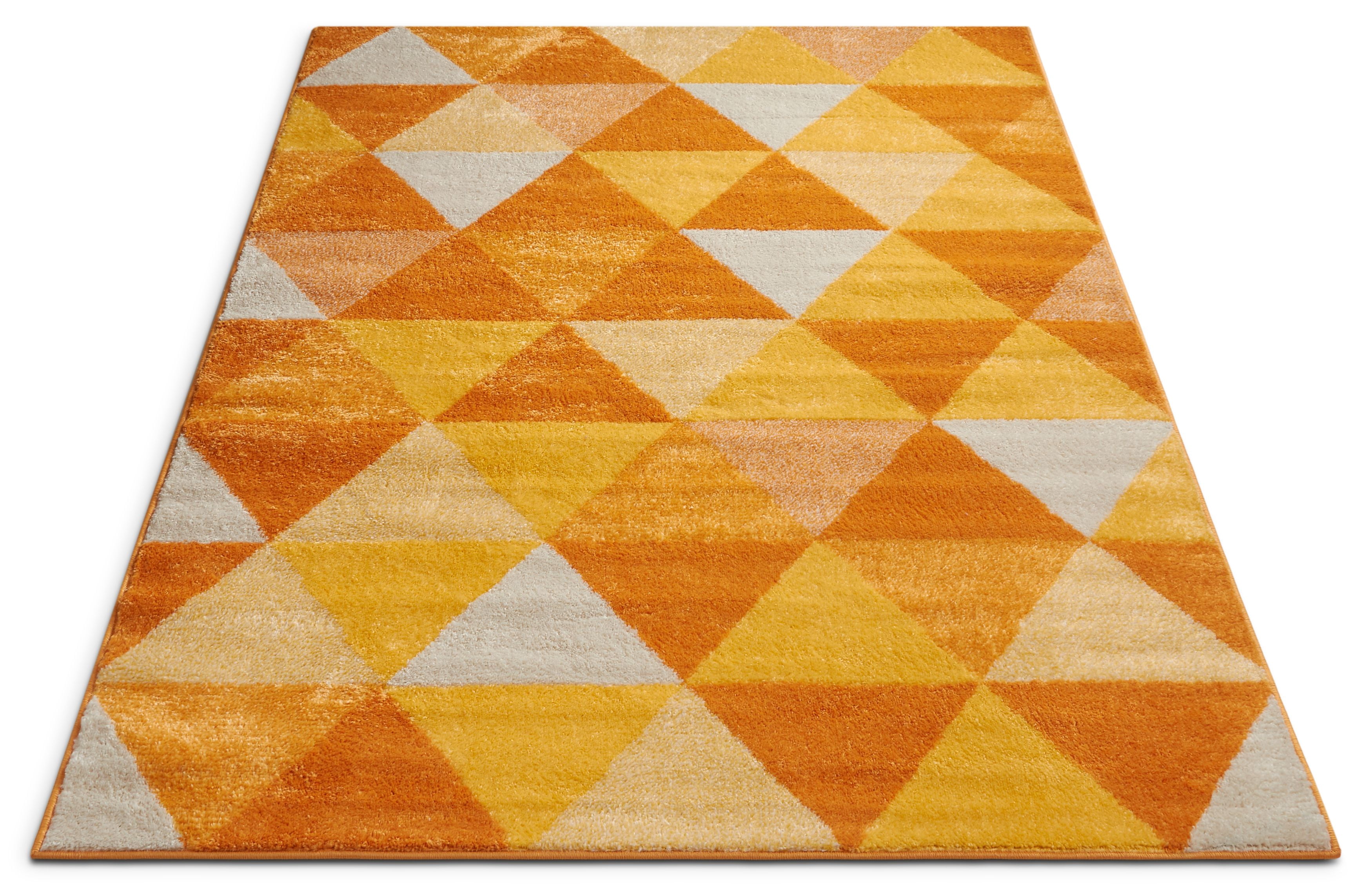 Well Woven Mystic Alvin Mid-Century Modern Geometric Orange 3'11" x 5'3" Area Rug
