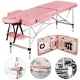 thumbnail image 5 of Alden Design 3 Section Adjustable and Foldable Aluminum Massage Table, 213" x 84", Pink, 5 of 14