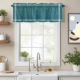 thumbnail image 2 of Solid Color Valance Curtain Teal Window Valances Rod Pocket Short Curtains Window Treatments for Kitchen Bedroom Bathroom Laundry 60" x 18", 2 of 9