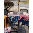 thumbnail image 5 of Outdoor Tablecloth with Umbrella Hole for Patio/Picnic/Party/Camping, Anniversary USA Flag Waterproof Table Cloth Square Cover Washable, Eagle American Retro (60"x 60"), 5 of 9