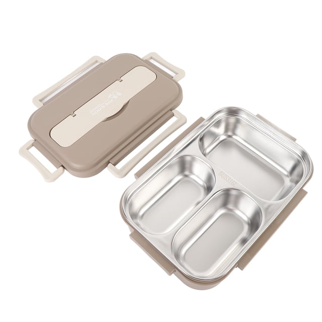 316 Stainless Steel BentoBox, 3 Compartment 1000ml Lunch Box Lunch Containers with Insulated Bag, Utensils, Portable Lunch Food Container for Adults Kids School