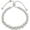 thumbnail image 3 of Sterling Silver Graduated Beads Adjustable Bracelet (8.5 X 0.9) Made In Italy qg4548-8.5, 3 of 5