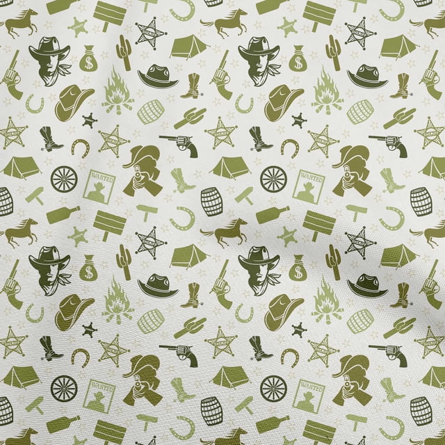 oneOone Tissu en Velours Vert Clair Matériau de Robe de Cowboy Tissu Imprimé Tissu au Mètre 58 Pouces de Large