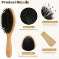 thumbnail image 5 of OPALESQUE 2pcs Wooden Hair Brush with Bristle & Nylon Pins for Men, Women – Oval Paddle Brush for Wet & Dry Hair, Smoothing, Detangling, and Massaging, 5 of 7